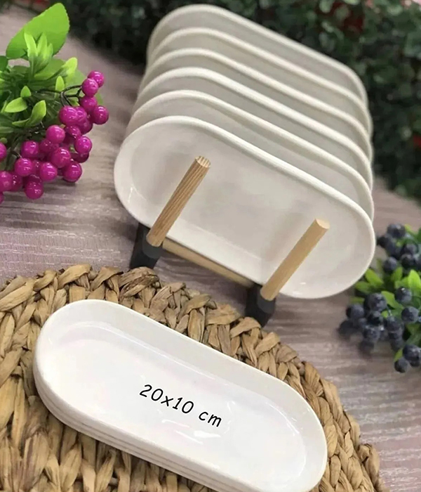 6 Parça Seramik Kahvaltı Sunum Tabağı Çerez Tabağı Seti