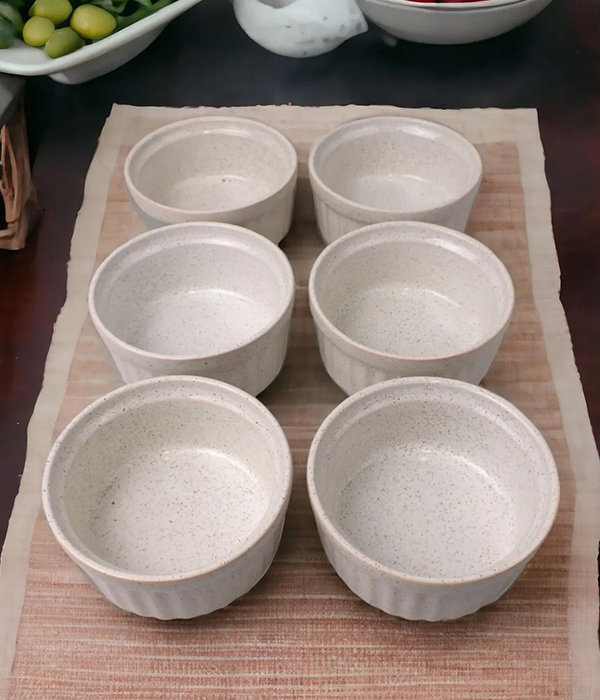 Sufle Kabı Seramik Zarif ve Pratik Klasik Sufle Kasesi - 6 Adet - 10 cm